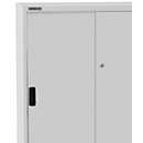 Armoire, portes coulissantes, l. 950 x P 400 x H 1150 mm, gris clair RAL 7035