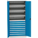 Armoire pour charges lourdes, 4 étagères, 8 tiroirs, 40 kg de capacité de charge par étagère