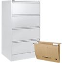 Armoire pour dossiers suspendus - métal - L 780 x P 580 x H 1350 mm - 2 rangées + 50 dossiers suspendus gratuits - notre marque Schäfer Shop Select