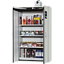Armoire pour produits dangereux type 90 Asecos, résistance au feu DIN EN 14470-1/DIN EN 14727, L 1196 x P 616 x H 1968 mm, gris clair RAL 7035
