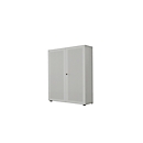 Armoire-vestiaire, 2 portes, l. 100 cm, 5 HC, aluminium blanc