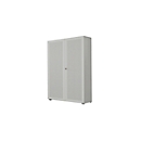 Armoire-vestiaire, 2 portes, l. 100 cm, 6 HC, alu blanc