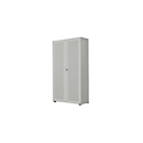 Armoire-vestiaire, 2 portes, l. 80 cm, 6 HC, alu blanc