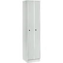 Armoire-vestiaire peu encombrante, largeur de compartiment 200 mm, verrouillable, 2 compartiments, gris clair