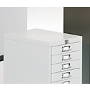 Armoire à tiroirs avec verrouillage central, 15 tiroirs, 940 mm de hauteur, gris clair