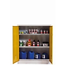 asecos CF-CLASSIC chemische opslagkast, scharnierende deuren, voorzijde in veiligheidsgeel, B 1200 x D 500 x H 1400 mm