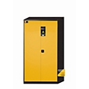 asecos CS-CLASSIC-F armoire de stockage de produits chimiques, portes à charnières, façade en jaune de sécurité, L 1055 x P 520 x H 1950 mm