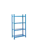 Assembled shelving unit base module with 4 shelves made of sheet steel, W 1260 x D 500 x H 2000 mm