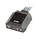ATEN CS22DP - KVM-/Audio-/USB-Switch - 2 x KVM/Audio/USB - 1 lokaler Benutzer - Desktop