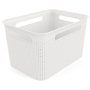 Aufbewahrungsbox Rotho BRISEN, Volumen 16 l, Lochstruktur, stapelbar, ohne Deckel, L 360 x B 262 x H 211 mm, Recycling-PP, weiss
