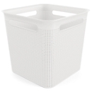 Aufbewahrungsbox Rotho BRISEN, Volumen 18 l, quadratisch, Lochstruktur, stapelbar, ohne Deckel, L 291 x B 291 x H 281 mm, Recycling-PP, weiss
