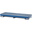 Auffangwanne ASECOS, Stahl, mit Gitterrost u. Staplerschuhen, 400 l Auffangvolumen, B 815 x T 2470 x H 355 mm, lackiert
