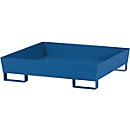 Auffangwanne ASECOS, Stahl, mit Staplerschuhen, 200 l Auffangvolumen, B 1210 x T 1240 x H 285 mm, lackiert