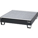 Auffangwanne Schäfer Shop Pure 4/200, mit verzinktem Gitterrost, L 1200 x B 1200 x H 290 mm, unterfahrbar, Stahl, anthrazit RAL 7016