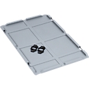 Auflagedeckel Serie Economy für Euroboxen - Kunststoff - 600 x 400 mm - grau - uns Marke Schäfer Shop Pure 