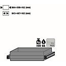 Auszugswanne Schwerlast für asecos Sicherheitsschränke der Q30, Q90 und S90 Serie, Stahlblech, lichtgrau, B 864 x T 508 x H 162 mm, 66 l, bis 100 kg