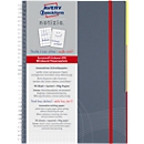 AVERY Cahier à double spirale NOTIZIO, réf. 7015, format A5, couverture en  pp, 90 feuilles quadrillé, gris