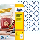 AVERY® Zweckform adhesive labels, blank, 40.8 x 40.3 mm, 240 pieces, flower shape