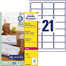 Avery Zweckform adresetiketten LR7160-100, geschikt voor laserprinters, 63,5 x 38,1 mm, 2100 stuks/100 A4-vellen, Blauer Engel, gerecycled papier, natuurlijk wit