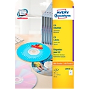 Avery Zweckform CD-Etiketten L6043-25 ClassicSize, geeignet für Inkjet-& Laserdrucker, blickdicht, Ø 117 mm, 50 Stück/25 A4-Bogen, FSC®-Papier, weiß
