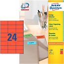Avery Zweckform etiketten 3448, 70 x 37 mm, 2400 stuks, rood