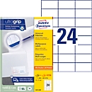 Avery® Zweckform Etiketten 3474-200, A4, universell, permanenthaftend, ultragrip, druckergeeignet, FSC®-Papier, rechteckig, weiss, 5280 Stück auf 220 Bogen