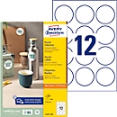 Avery® Zweckform Etiketten L3416-100, A4, universeel, permanente kleefstof, geschikt voor printer, FSC® papier, rond, Ø 60 mm, wit, 1200 stuks op 100 vel