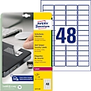 Avery Zweckform Etiketten L6113-20, fälschungssicher, extrem robust, 45,7 x 21,2 mm, 960 Stück/20 A4-Bogen, Folie, weiß