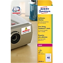 Avery Zweckform Etiketten L6140-20, extra stark haftend, geeignet für Laserdrucker, 45,7 x 25,4 mm, 800 Stück/20 A4-Bogen, Polyesterfolie, weiß