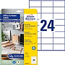 Avery® Zweckform Etiketten LR3475-10, A4, universell, permanenthaftend, druckergeeignet, Recycling-Papier, rechteckig, naturweiß, 240 Stück auf 10 Bogen