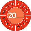 Avery Zweckform inspection sticker 7901 with year 20__for self-inscription, extremely robust, Ø 30 mm, 80 pieces/10 sheets, vinyl film, red