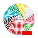 Avery® Zweckform Klebepunkte Set 59994, 3328-teilig, selbstklebend & beschreibbar, 8 Farben, 4 Bögen/Farbe, 416 Punkte/Farbe, Ø 8 mm, 100 % recycelbar