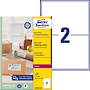 Avery® Zweckform shipping labels LR7168, permanent adhesive, printer-safe, recycled paper, rectangular, natural white, 200 pieces on 100 sheets
