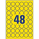 Avery Zweckform weatherproof film labels, ø 30 mm, permanent, yellow