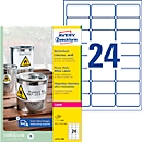 AVERY® Zweckform weatherproof film labels L4773-100, 63.5 x 33.9 mm, permanent, white