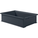 Bac à empiler 14/6-2H, 12 L, plastique recyclé, gris fer, 5 pièces 