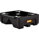 Bac d'extension IBC CEMO 500/1-PE, avec croix de soutien en PE, volume 500 l, capacité de charge 1500 kg, avec homologation, encastrable et empilable, polyéthylène, noir