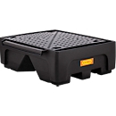 Bac d'extension IBC CEMO 500/1-PE, avec croix de soutien et plaque perforée en PE, volume 500 l, capacité de charge 1500 kg, avec homologation, polyéthylène, noir