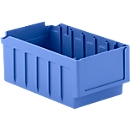 Bac de rayonnage RK 321, polystyrène, l. 162 x P 290 x H 115 mm, 6 compartiments, bleu