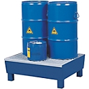 Bac de rétention ASECOS, en acier, avec grille, sur 4 pieds, capacité de 60 l, L 635 x P 785 x H 268 mm, laqué