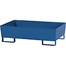 Bac de rétention ASECOS, en acier, avec patins de chariot élévateur, capacité de 200 l, L 815 x P 1235 x H 350 mm, peint