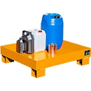 Bac de rétention AW60-2 - 68 litres - L 900 x l. 800 x H 220 mm - sans caillebotis - orange RAL 2000