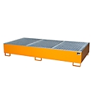 Bac de rétention BAUER AW 1000-2/PE avec grille, 2x 1000 l IBC, L 2665 x P 1315 x H 440 mm, orange
