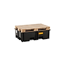 Bac de rétention de palette PE CEMO 220/2 pour 1 palette Euro, L 1230 x l 830 x H 360 mm, 220 l, pour 2 fûts de 200 l, sans grille