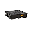 Bac de rétention en PE CEMO 220/4, avec 4 grilles en PE, L 1230 x P 1230 x H 290 mm, 220 l, pour 4 fûts de 200 l, jusqu'à 1200 kg