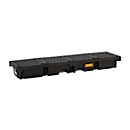Bac de rétention en PE CEMO 220/4e, avec 4 grilles en PE, L 2450 x P 660 x H 260 mm, 215 l, pour 4 fûts de 200 l, jusqu'à 1200 kg