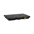 Bac de rétention en PE CEMO 220/6, avec 6 grilles en PE, L 1860 x P 1260 x H 200 mm, 220 l, pour 6 fûts de 200 l, jusqu'à 1800 kg