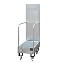 Bac de rétention mobile LPW 60-3, avec panneau perforé, en acier, capacité 2 fûts de 60 L, galvanisé