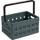 Bac de transport pliant Square Sunware, L 435 x l. 310 x H 213 mm, 24 litres, avec poignées et hanse, anthracite/noir