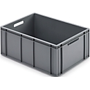 Bac dimensions Euro, sans danger pour les aliments, 55 L, construction fermée, gris